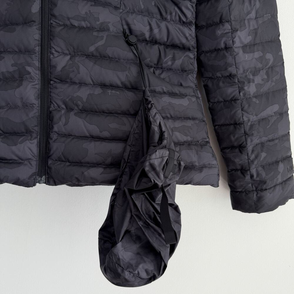 Lululemon Pack It Down Jacket Mens 8 Black Gray Camo Incognito Packable W Hood - Picture 3 of 13